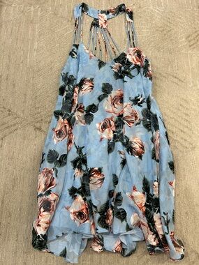 Light Blue Floral Strappy Sundress